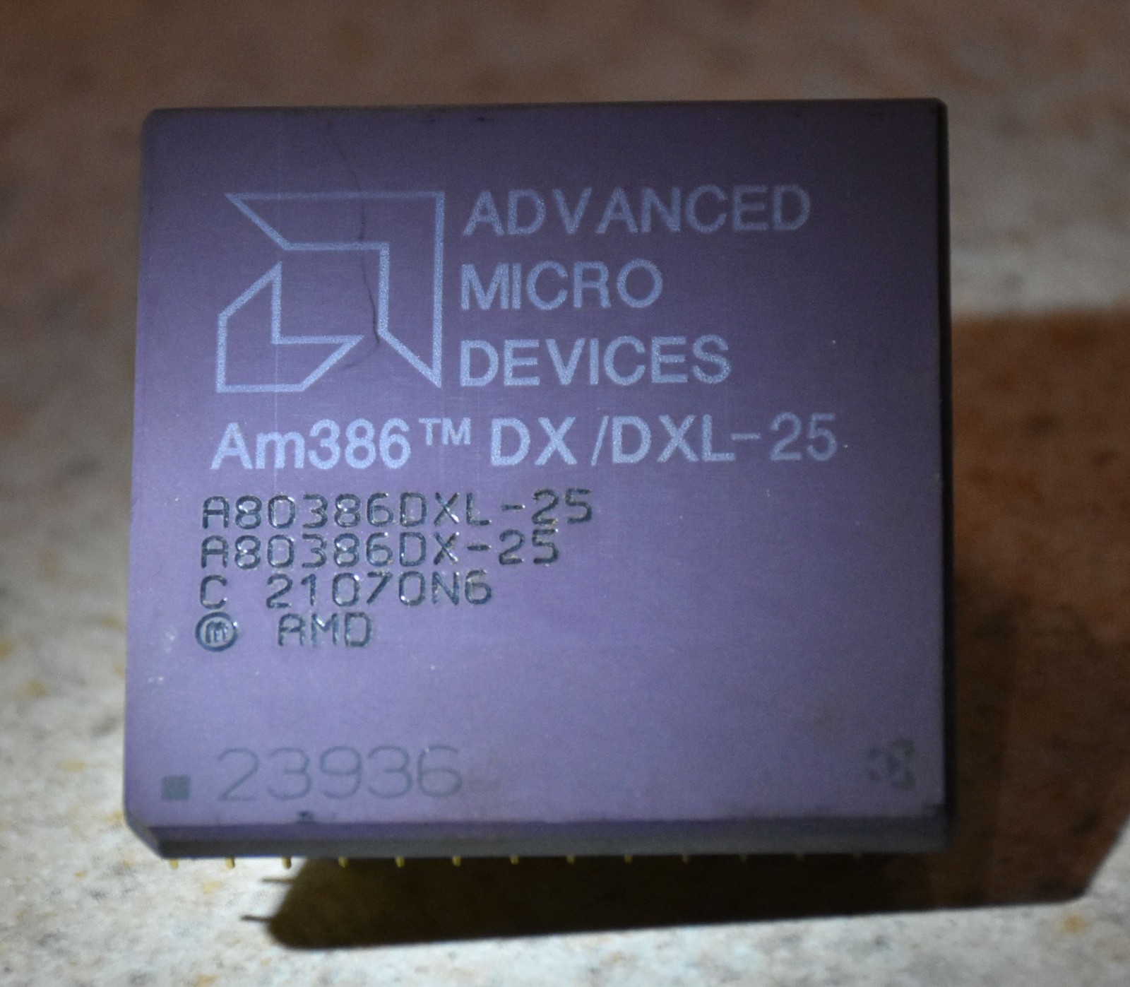 Vintage CPU AMD Am386 DX/DXL-25 25MHz Tested Excellent Shape