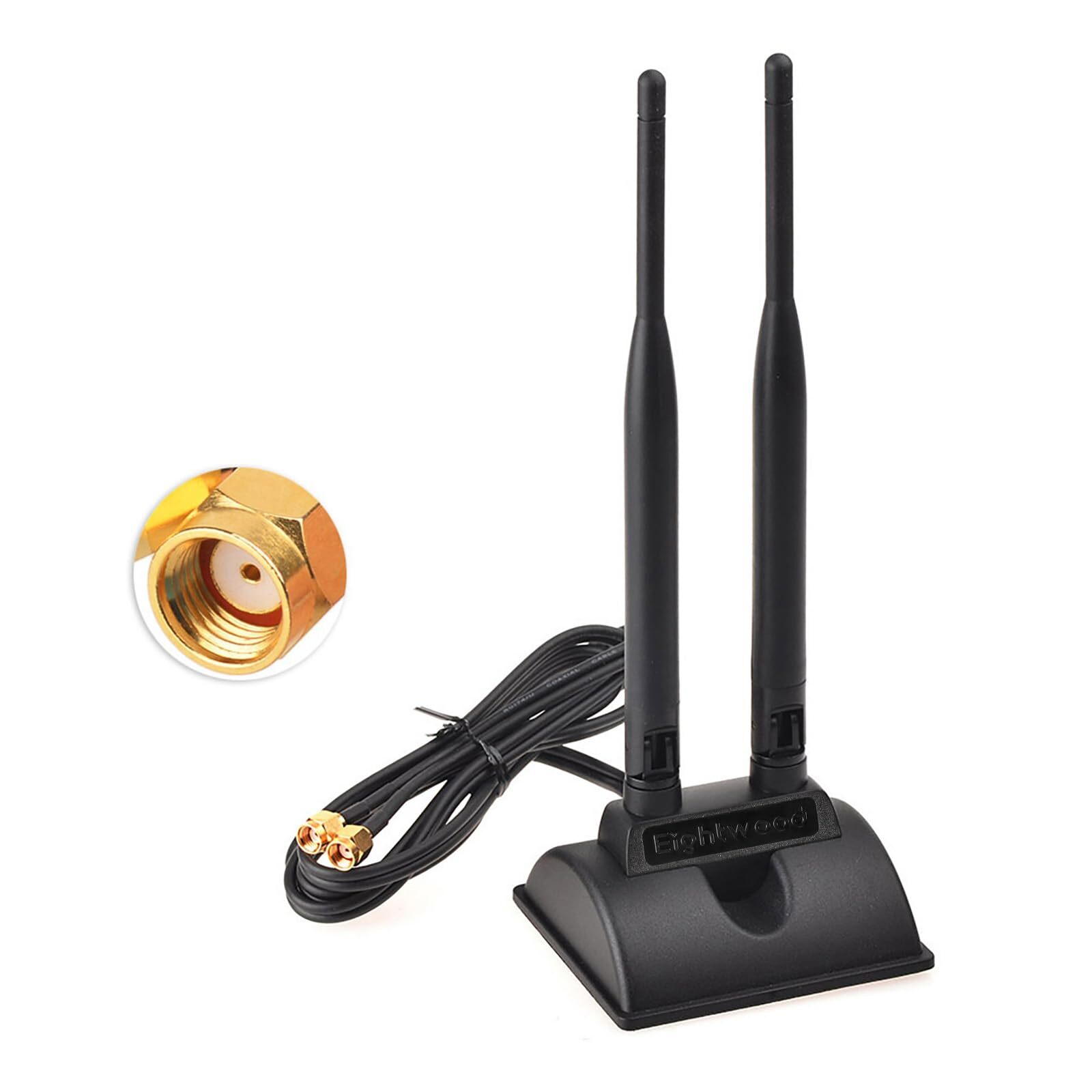 	Eightwood Dual WiFi Antenna with RP-SMA Male Connector 2.4GHz 5GHz Dual Band	