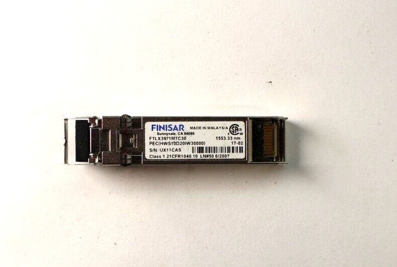 Finisar FTLX3971MTC30 PEC 1553.3nm 17-09 Class 1 Optical Transceiver