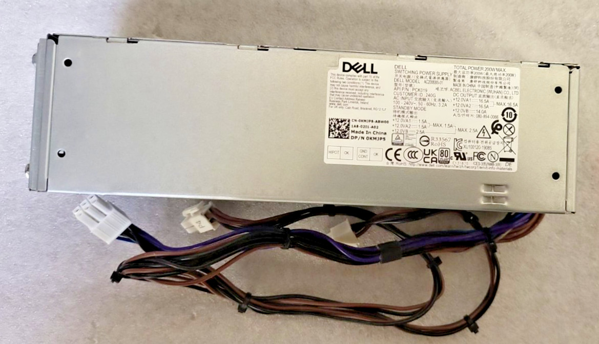 Genuine Dell Optiplex 7090 5090 5080 7080 SFF 200W Power Supply H200EBS-01 K92TW