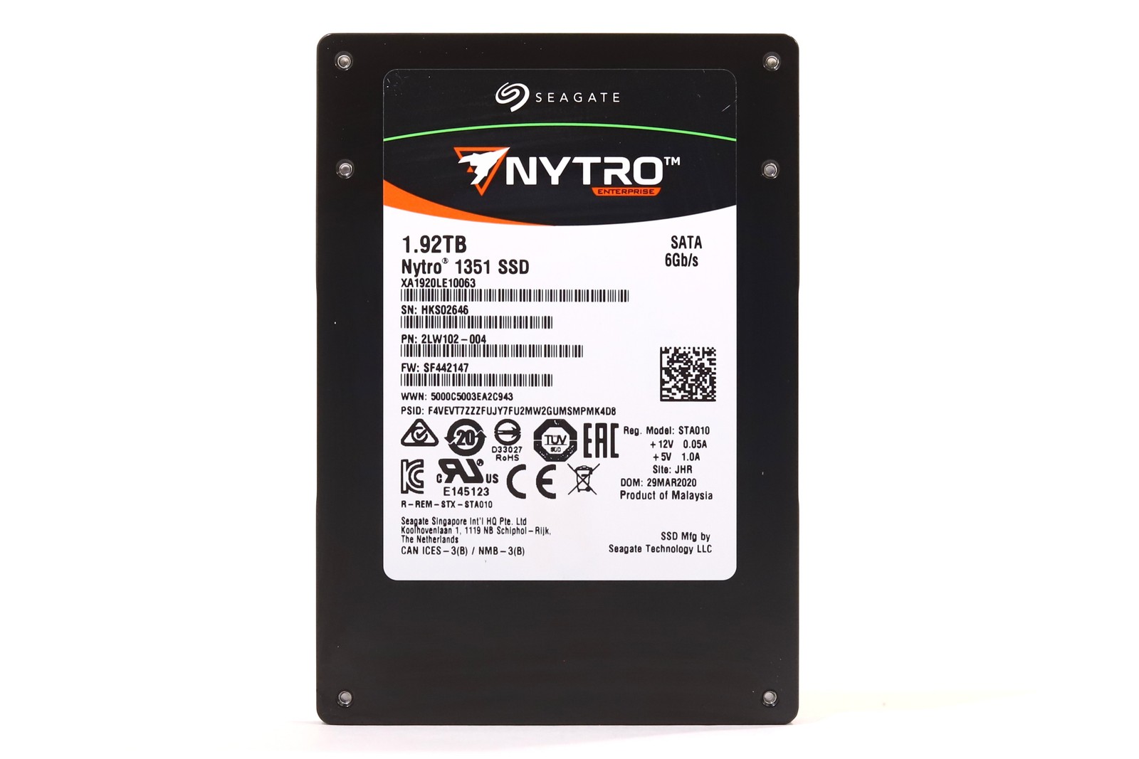 Seagate XA1920LE10063 Nytro 1351 1.92TB 2.5" 6Gb/s TLC SATA SSD P/N: 2LW102-004