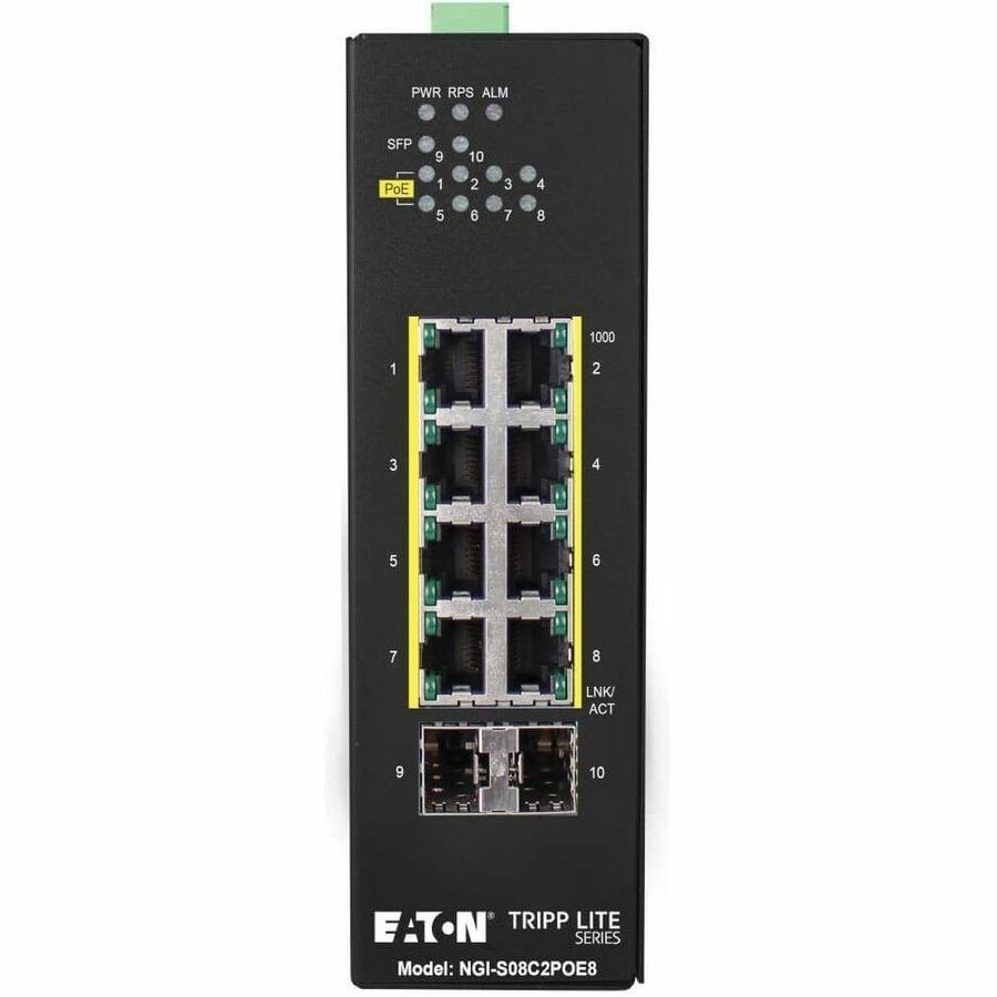 Eaton Tripp Lite Series 8-Port Lite Managed Industrial Gigabit Ethernet Switch -
