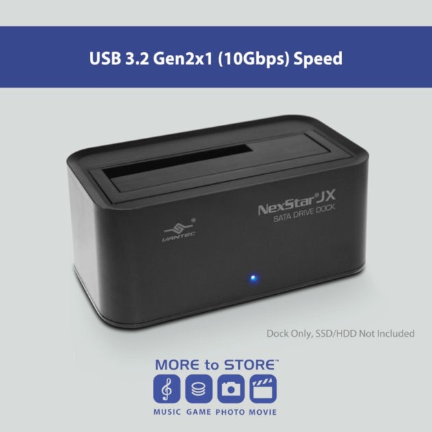 Vantec NexStar JX USB3.2 USB-C Single Bay Docking Station, NST-D158C3-BK