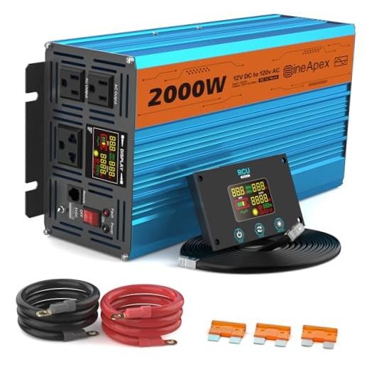 2000 Watt Inverter Pure Sine Wave DC 12V to AC 120V Power 2000W-12V-NEW