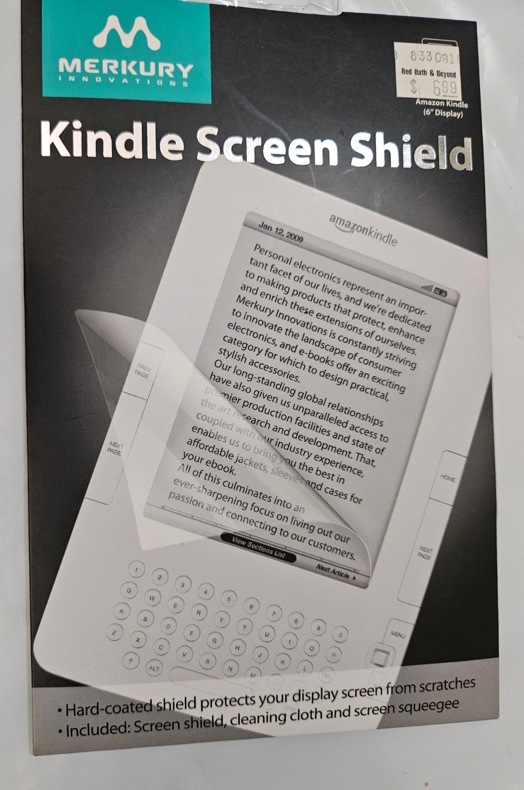 Kindle Screen Plastic Cover Shield For 6" Display