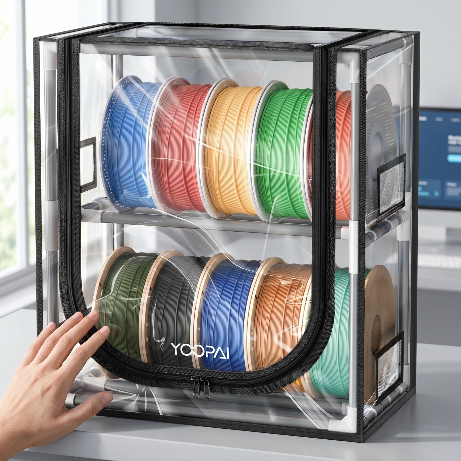 YOOPAI 3D filament storage Box 10 rolls capacity for 1kg Organizer for Home