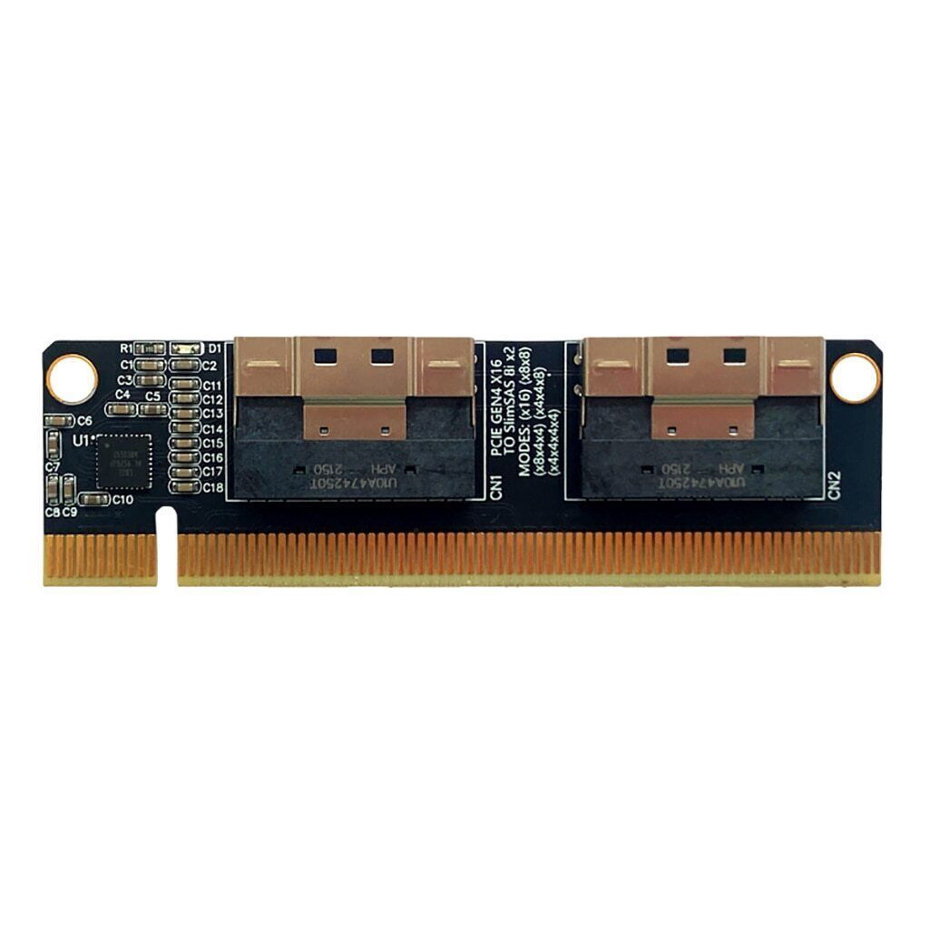PCI-E 4.0 16xTo SlimSAS 8i x2 SFF8654 PCIe 4.0 x16 To 4 Port NVMe-Expansion Card
