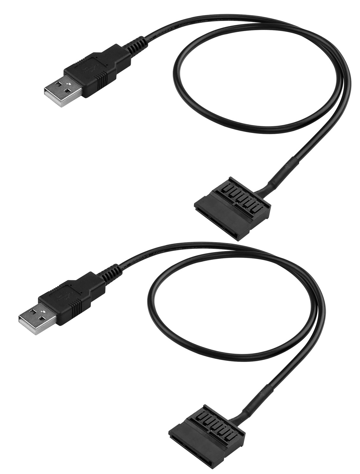ELFJMZP 2-Pack USB to SATA Power Cable, 50cm 22AWG Tinned Copper Cord for 2.5...