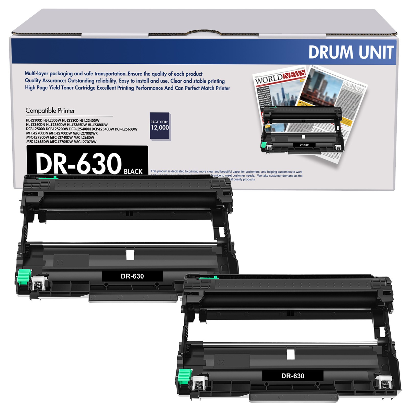 TN660 Toner DR630 DR660 Drum For Brother HL-L2300D HL-L2380DW MFC-L2700DW Lot