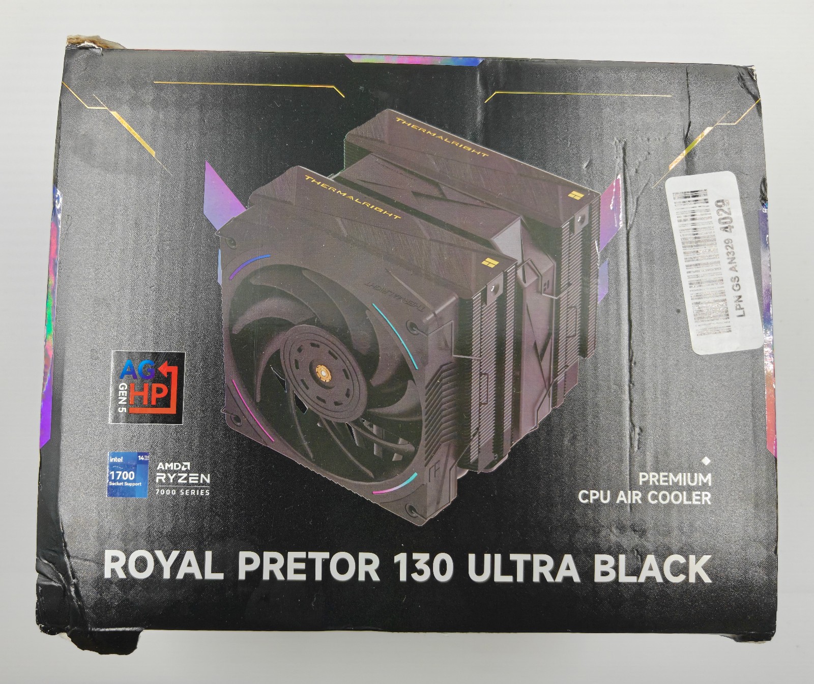 Thermalright Royal Pretor 130 Ultra Black CPU Air Cooler,7 Heat Pipes Dual