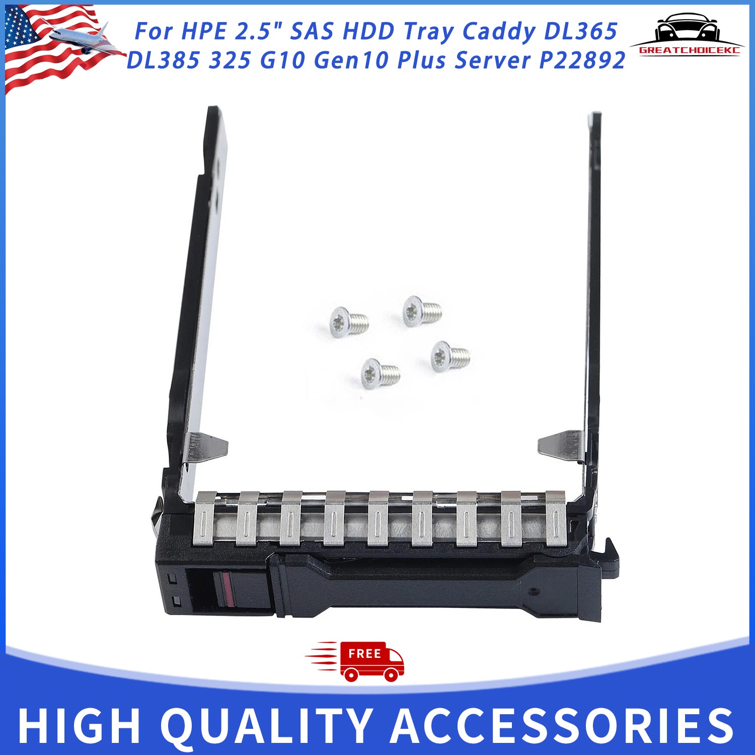 4 Lot 2.5" SFF Hard Drive Tray Caddy For HP DL380 Gen10 Plus, Gen 11 P22892