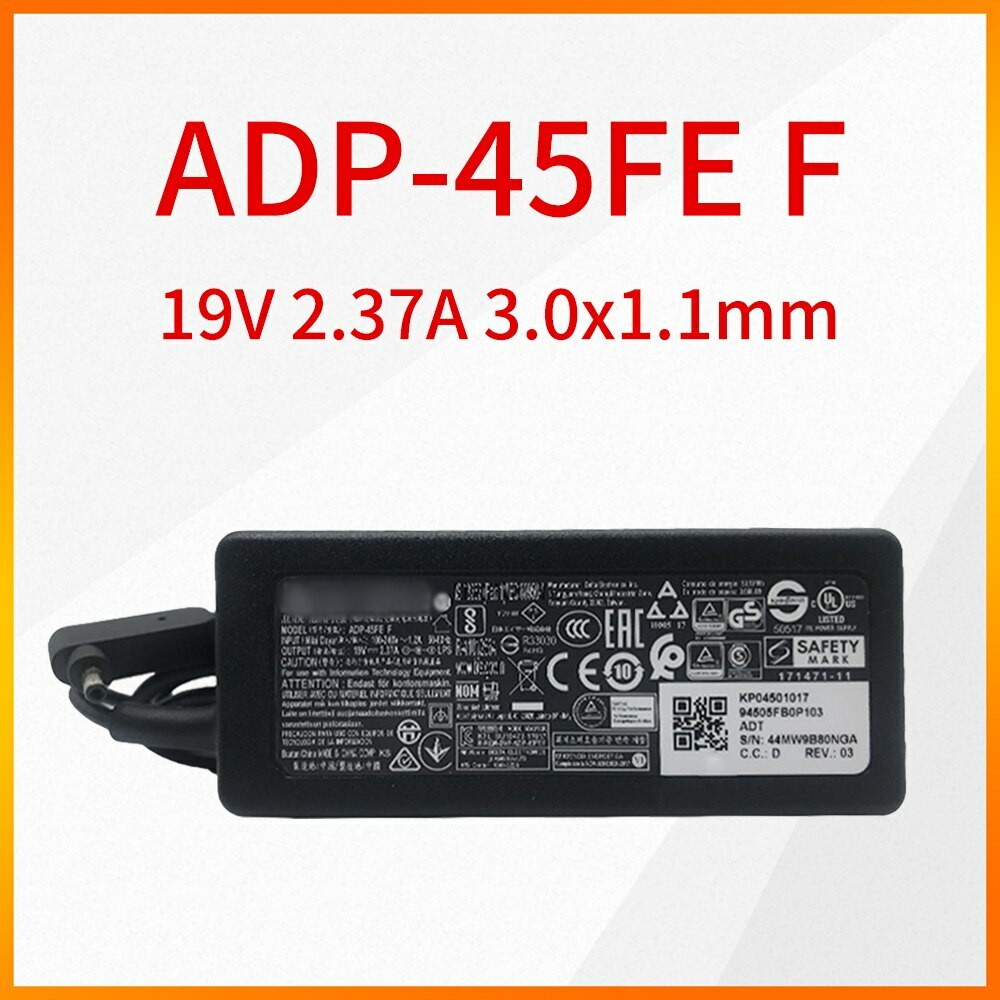Original ADP-45FE F 3.0x1.1mm 19V 2.37A Delta Power Adapter For Acer Notebook