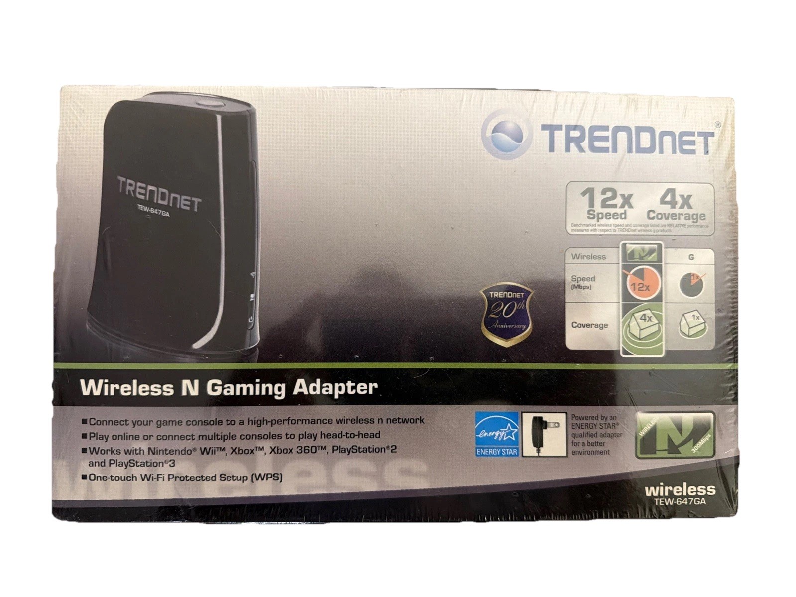 TRENDnet Wireless N Gaming Adapter TEW-647GA Wii, Xbox, Xbox 360, PlayStation 3