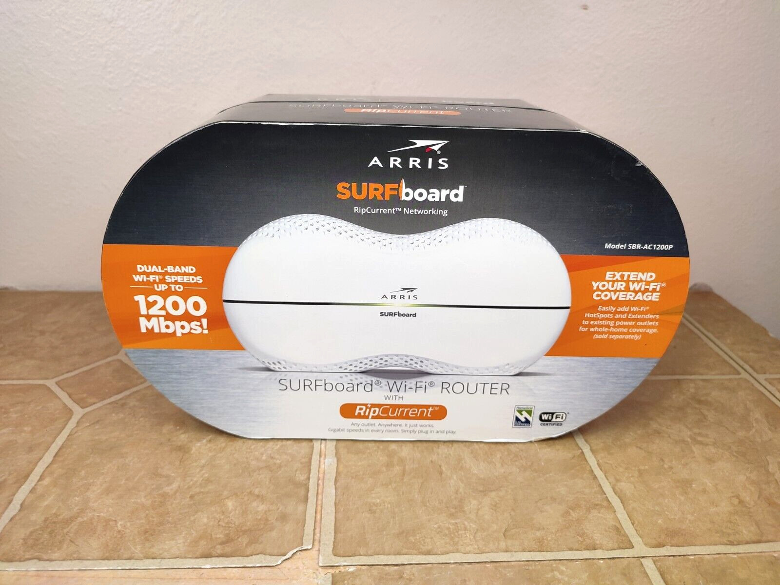 ARRIS Surfboard SBR-AC1200P AC1200 Wi-Fi Router with RipCurrent ITU-T G.hn  PLC