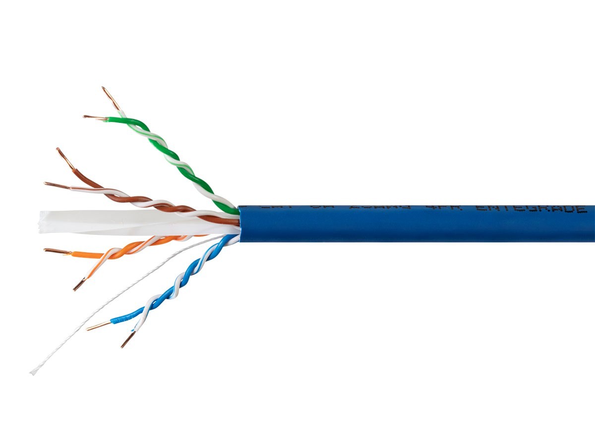 Monoprice Cat6A Plus Bulk Ethernet Network Cable - 1000 ft - Blue | Bare Copper