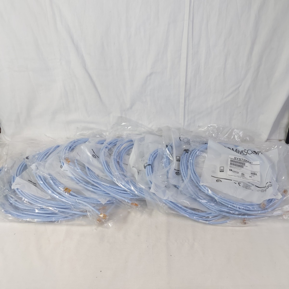 Lot of 15 Commscope Systimax 14ft Patch Cables, CAT 6, GS8E-LB-14FT