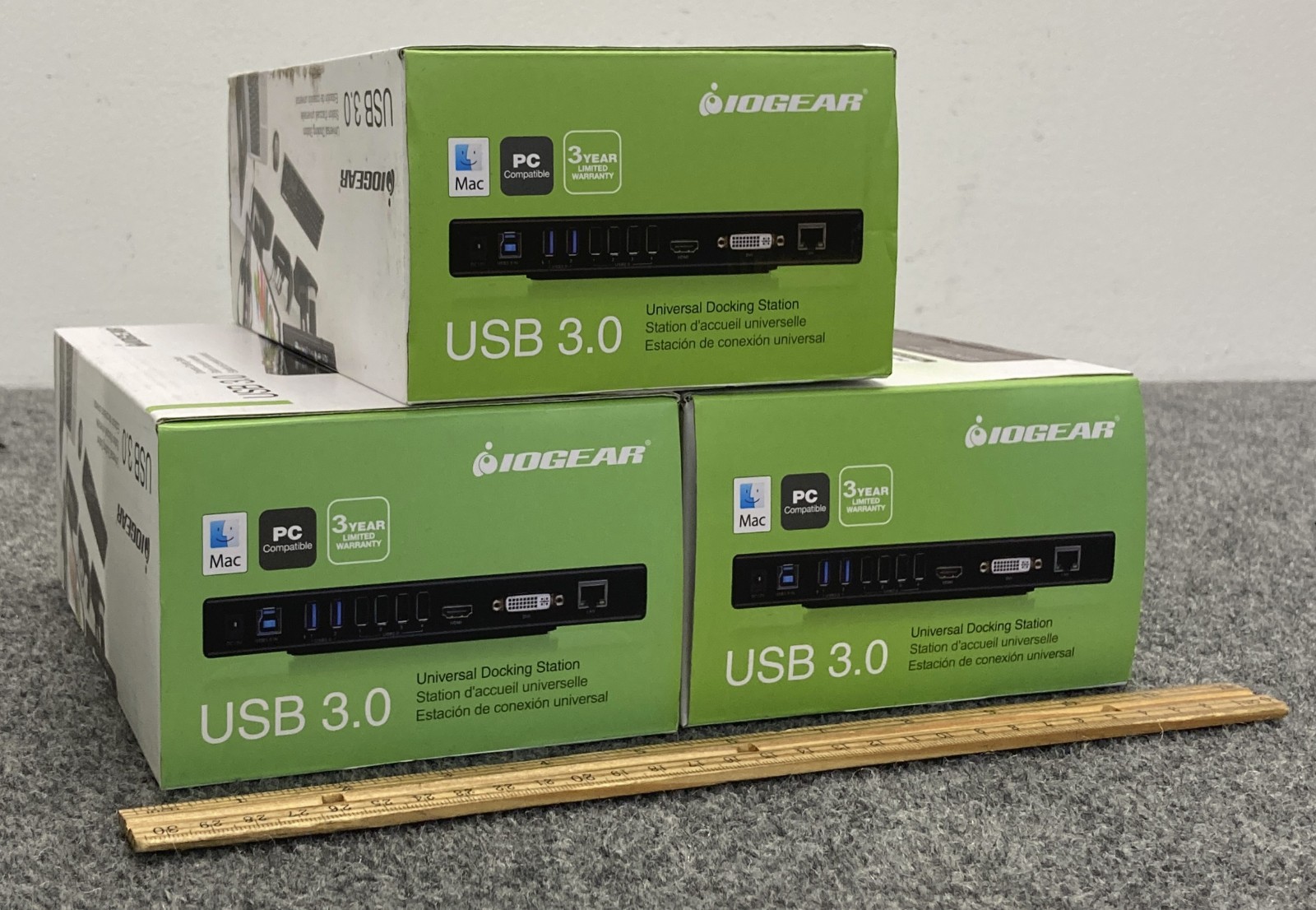 Lot of 3 IOGEAR GUD300 USB 3.0 Universal Docking Station - Open Box -