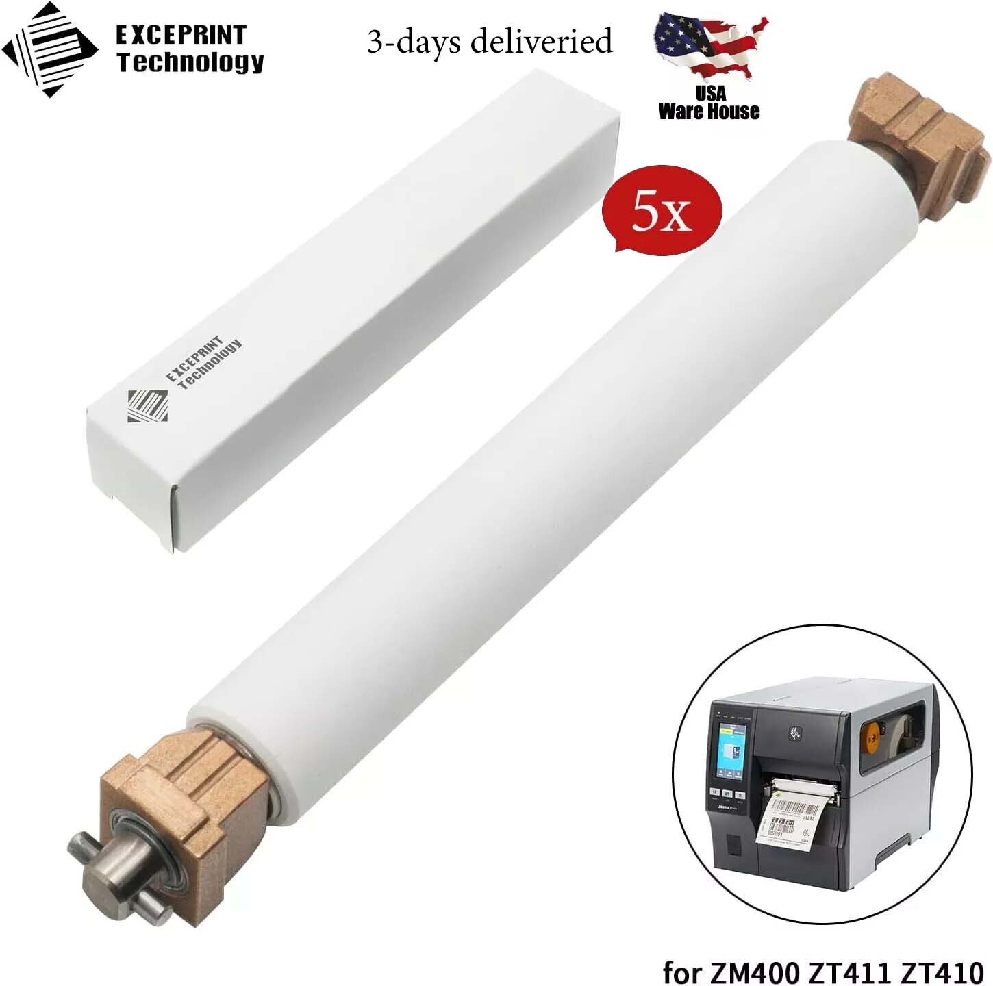 5x 79815M Transfer Platen Roller for Zebra ZT400 ZM400 ZT411 ZT410 P1058930-080