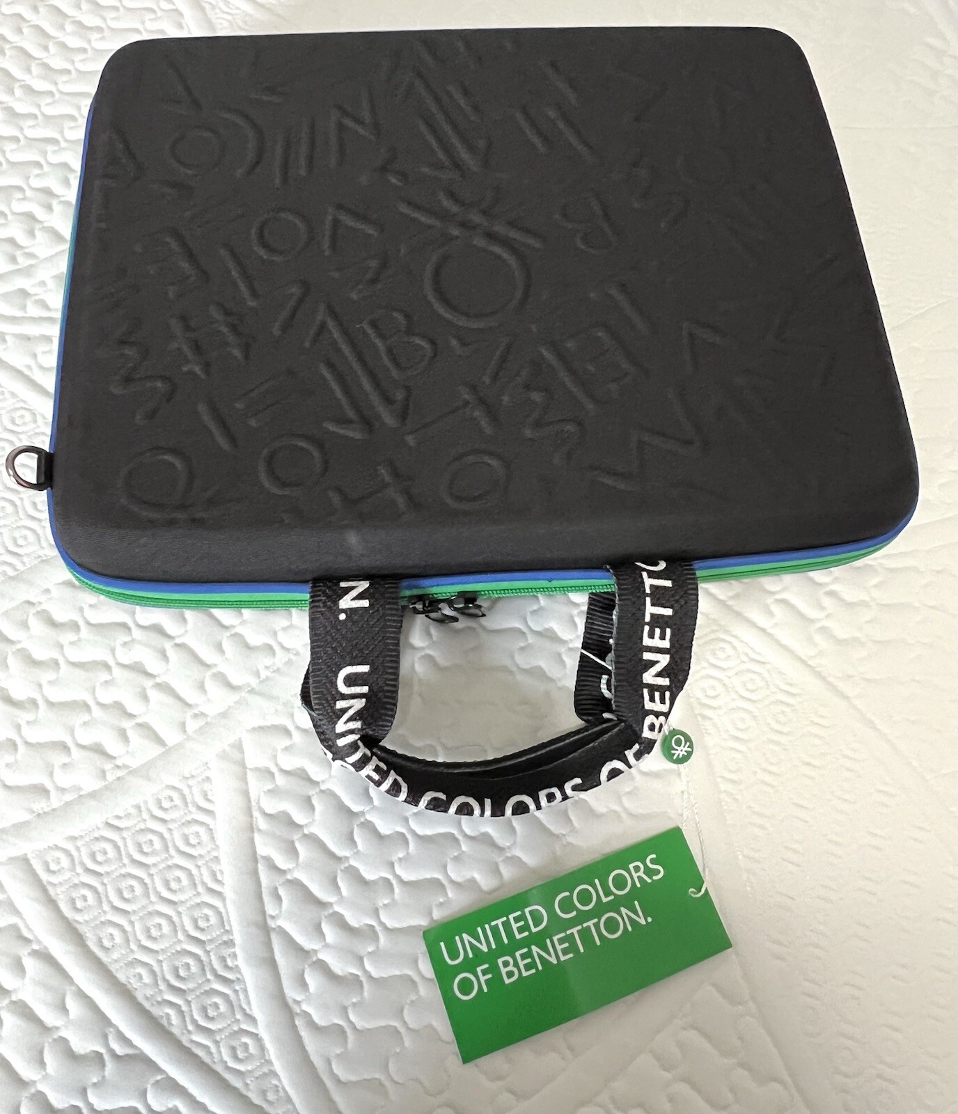 United Colors of Benetton Soft Case Black , 15.6 Inch Laptop Crossbody New