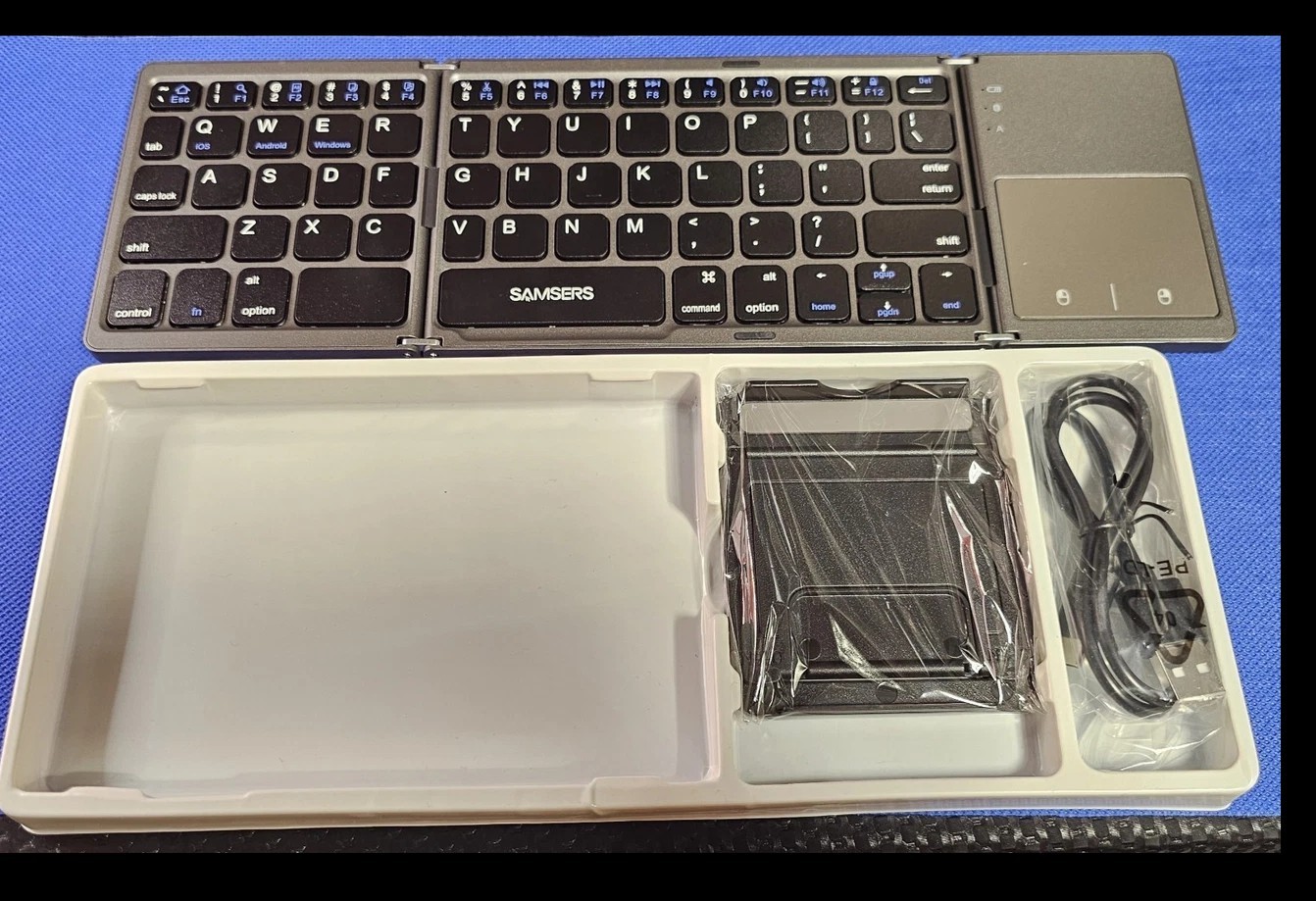 Samsers Foldable Wireless Bluetooth Keyboard w/ Touchpad Portable Open Box New
