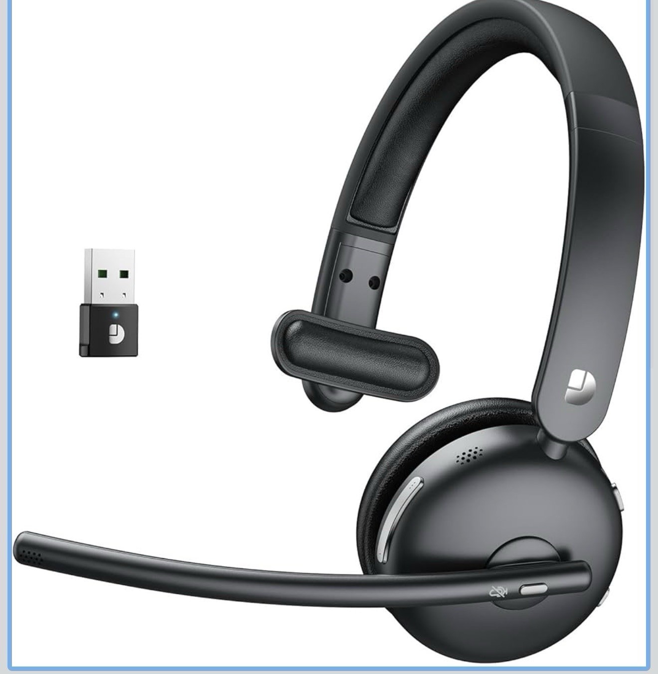 Wireless Headset with Mic for Work - Bluetooth 5.3 Headset with AI Noise-Canc...