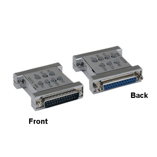 10PCS DB25 Male to Female Serial Mini Tester Troubleshoot/Diagnose RS232 Device