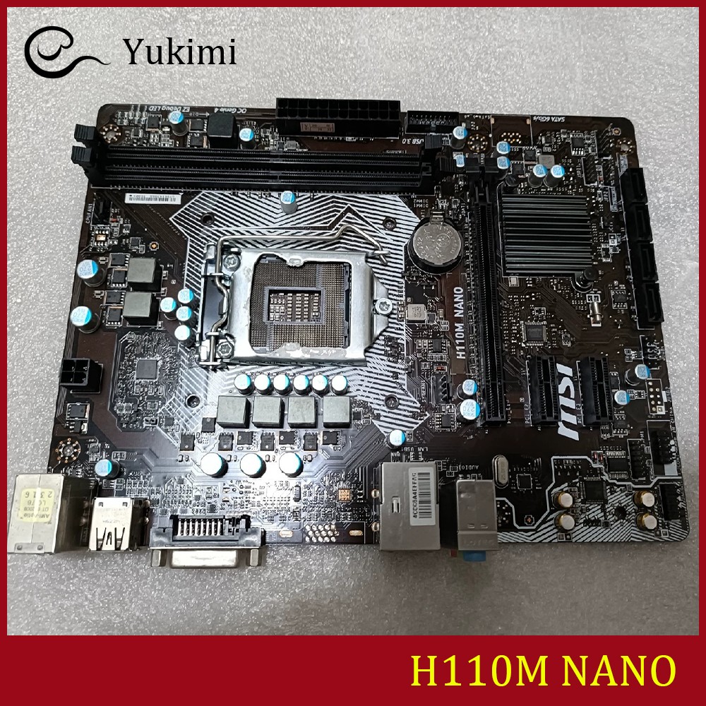 FOR MSI H110M NANO DDR4*2 LGA1151 32GB Intel DVI-D Micro-ATX Ｍotherboard Test OK