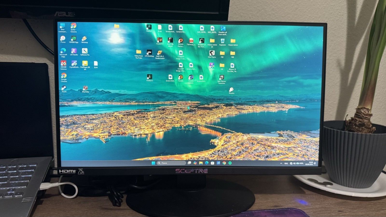 Sceptre 22-inch 75Hz Monitors HDMI and VGA, Power Cord