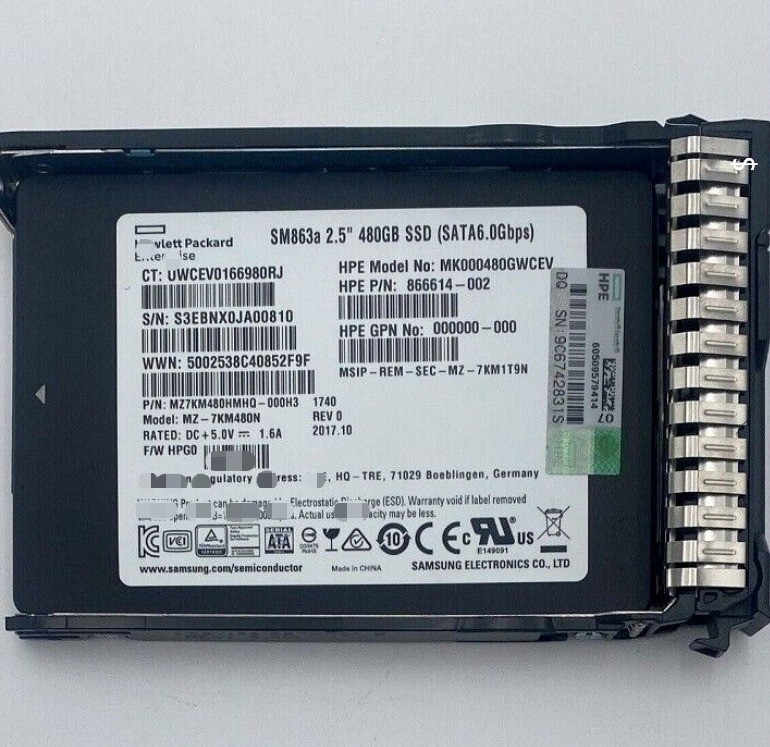 for HPE/Samsung 2.5" 480GB SATA 6G G11 Server SSD Replace P41522-001 P40497-B21