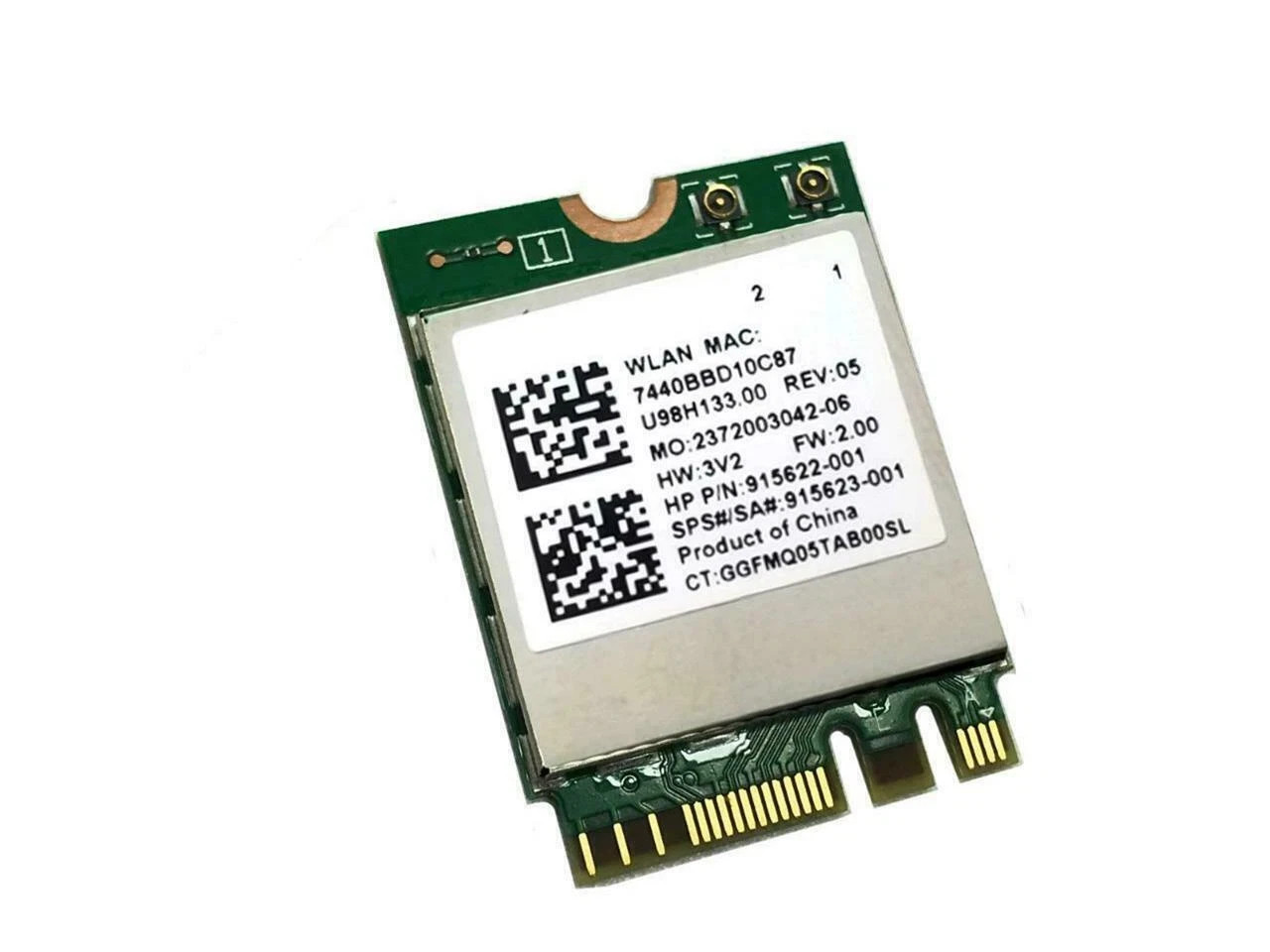 HP 915622-001 Realtek RTL8822BE 802.11AC 2X2 BLUETOOTH 4.2 U98H133 GGFMQ06TABD34