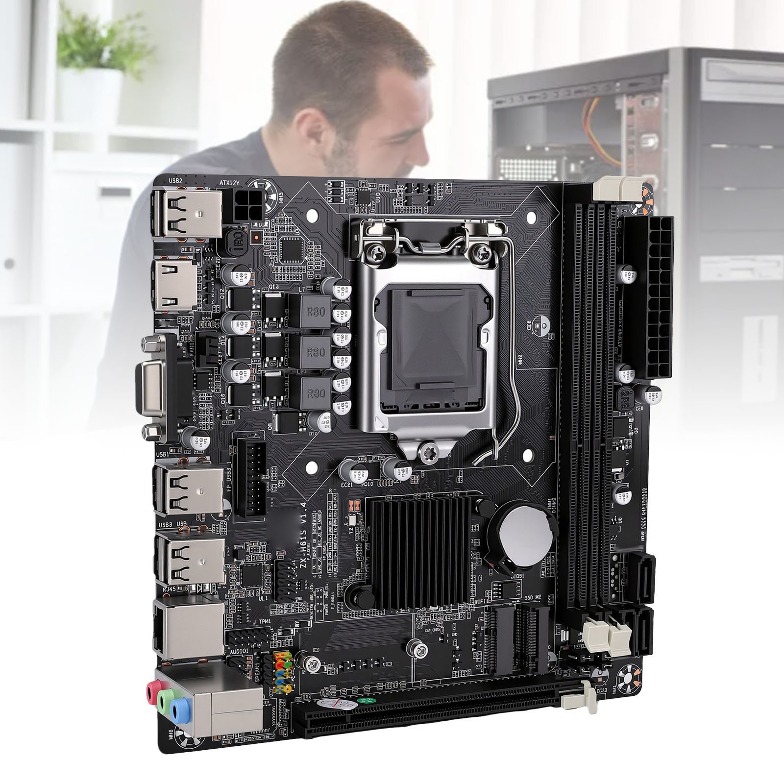 H61S Gaming Motherboard LGA 1155 Dual Channel DDR3 M.2 Nvme Serial ATA3.0 6 BAFY
