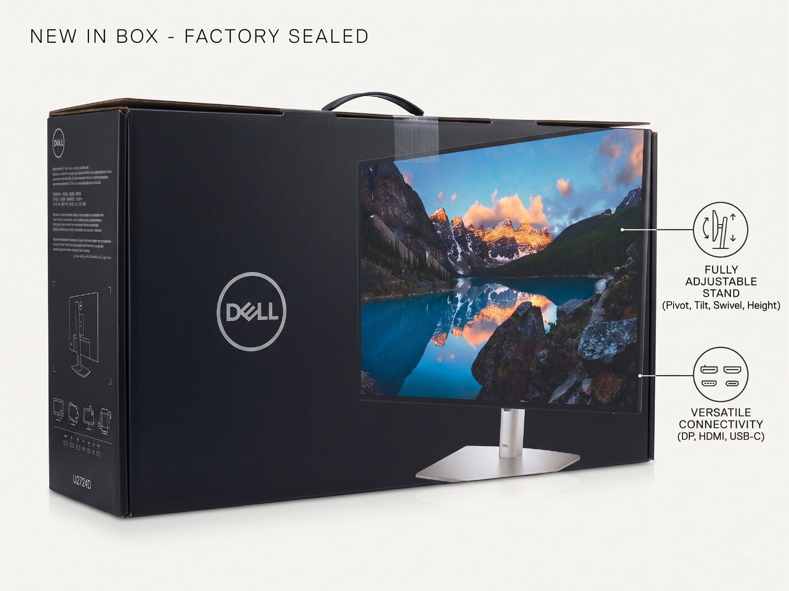 Dell UltraSharp U2722DE 27" QHD IPS USB-C Hub Monitor 2560x1440 Brand New Sealed