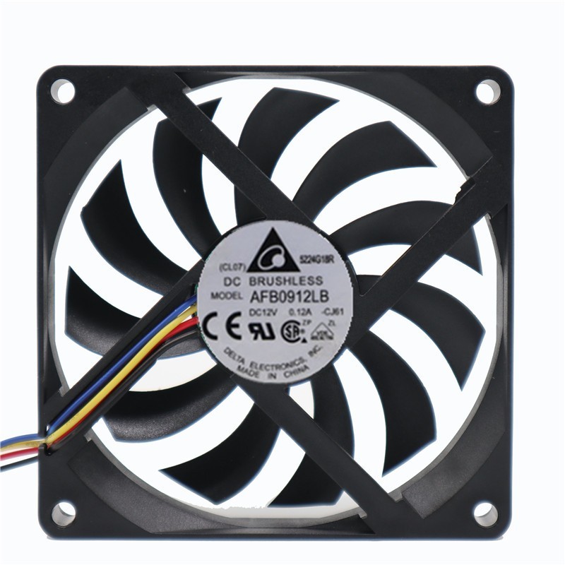 1pc   AFB0912LB PWM  fan 12V 0.12A  dual ball 4wire 90*90*15mm  Fast Shipping