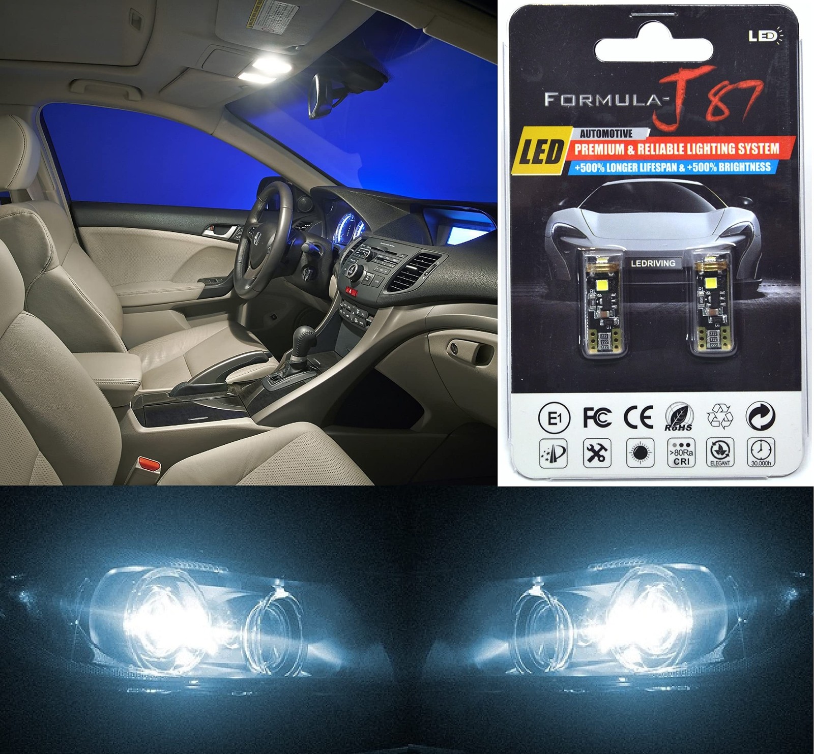 Canbus Error LED Bulbs 194 168 2825 T10 Interior Dome Map Light Replacement (...