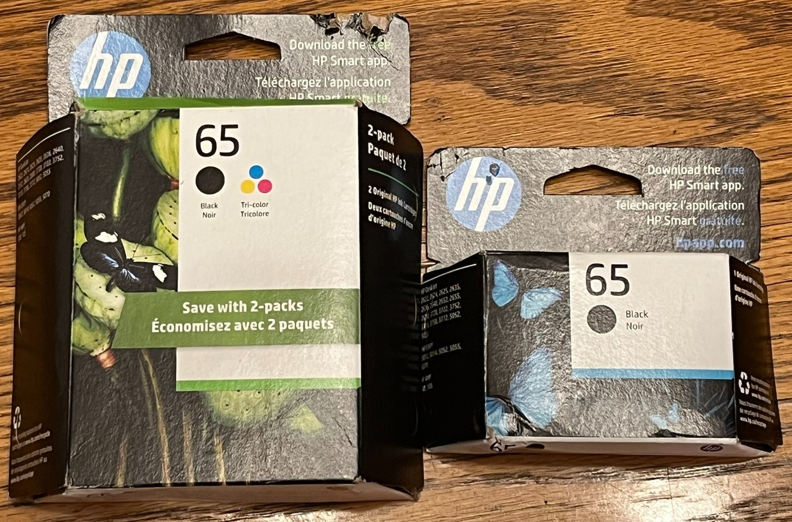 OEM HP 65 Ink Cartridge Black & Tri-Color  2 Black & 1 Color - EXP June May 2025