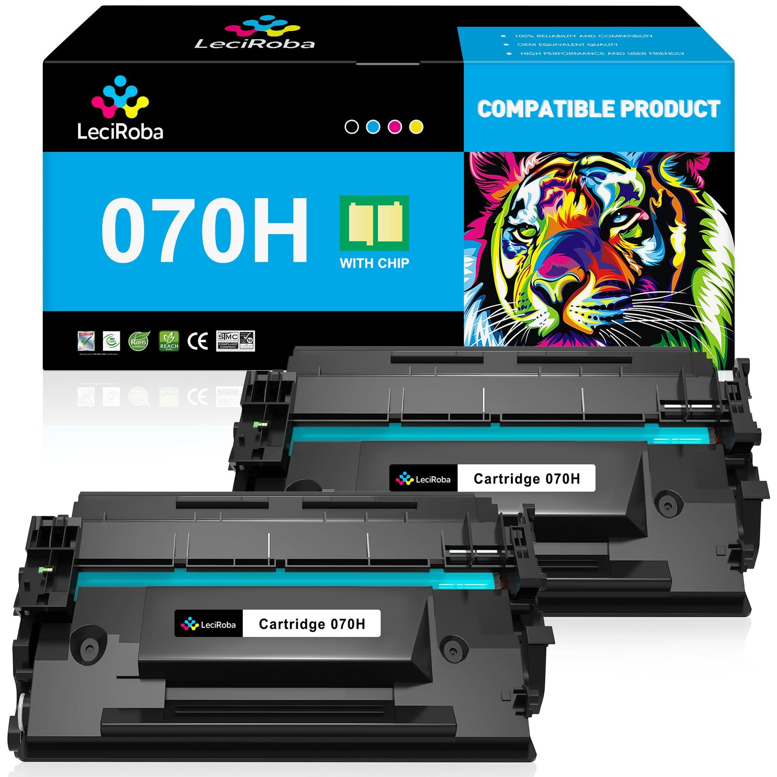070H Toner Cartridge for Canon, 2-Pack