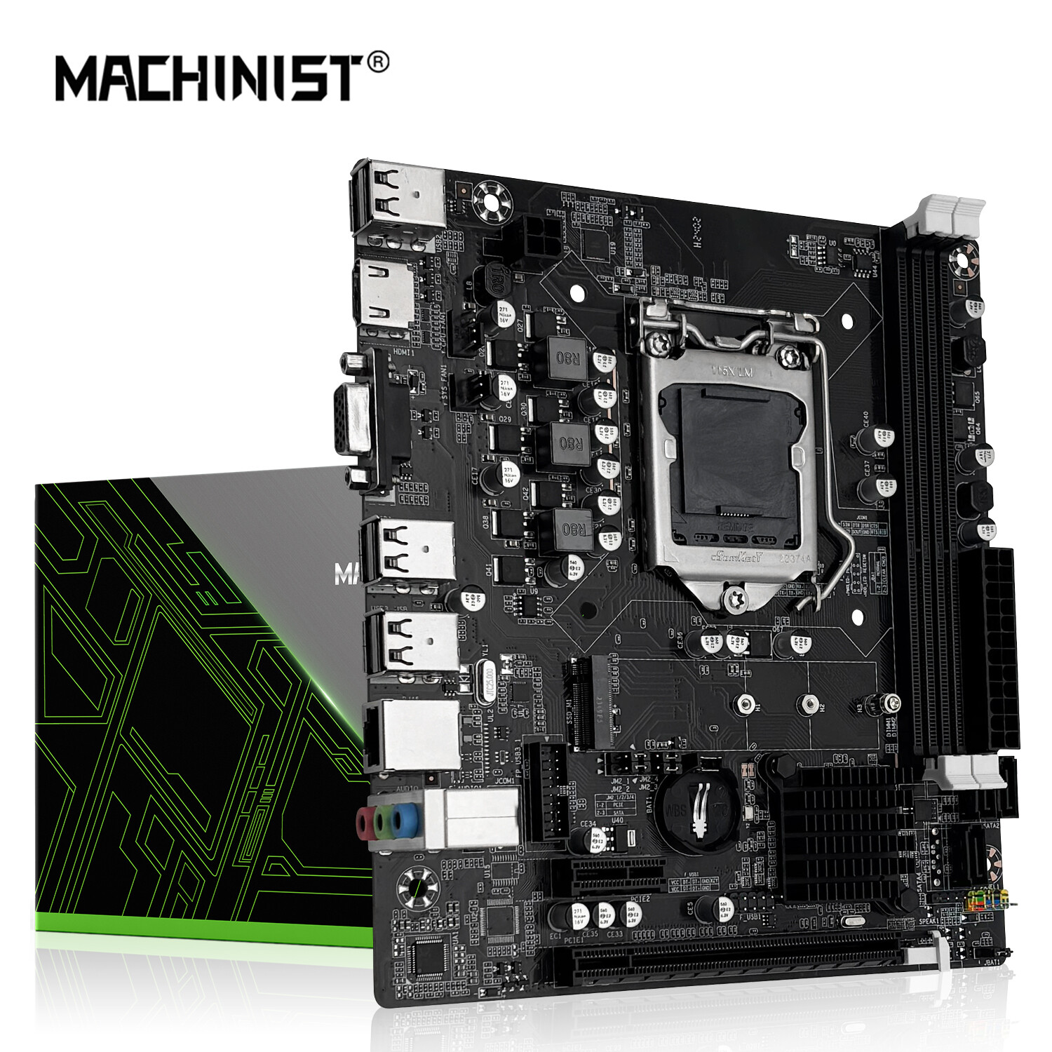 LGA 1155 H61C ITX Motheboard DDR3 RAM PCIE-3.0 SATA/NVME M.2 SATA II HDMI/VGA