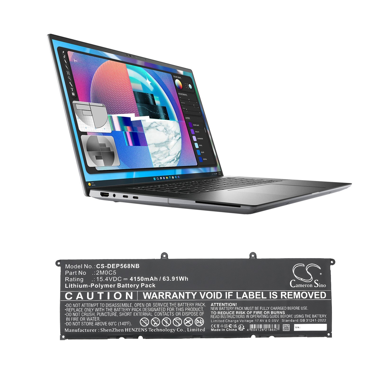BATTERIE 4150mAh Type 2M0C5 9FTVV F5HR2 JXM4G For DELL Precision 5680