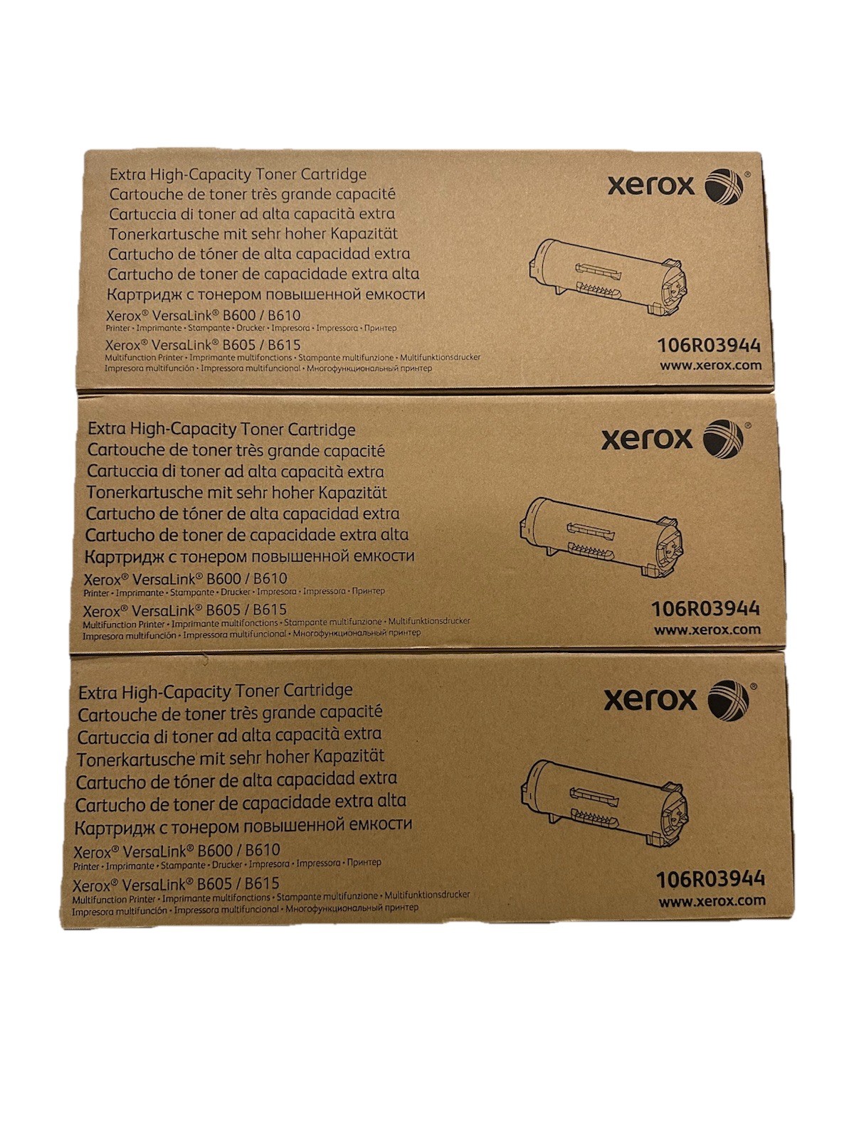 3 New Xerox Versalink B600 Black Extra High Capacity Toner 106R03944 Printer Ink