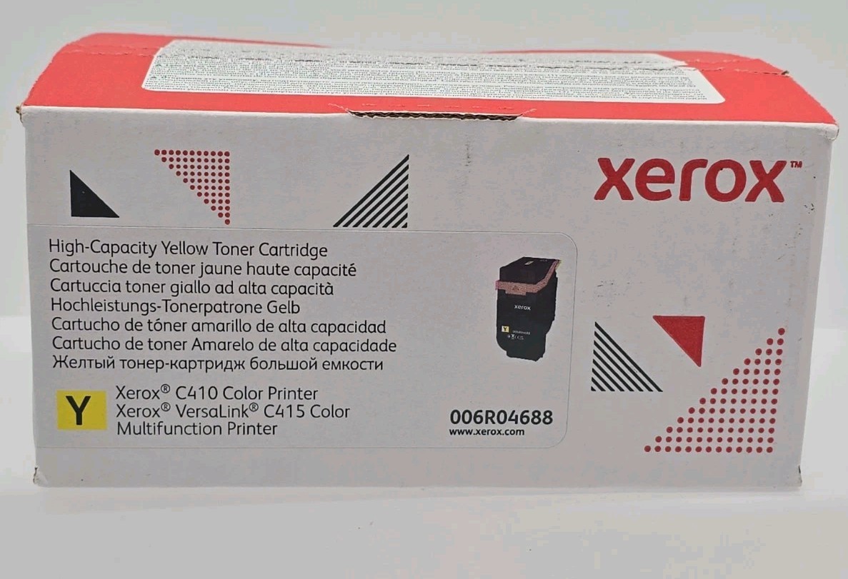 Genuine Xerox Toner Cartridge 006R04688 Yellow High Capacity C410/C415 New