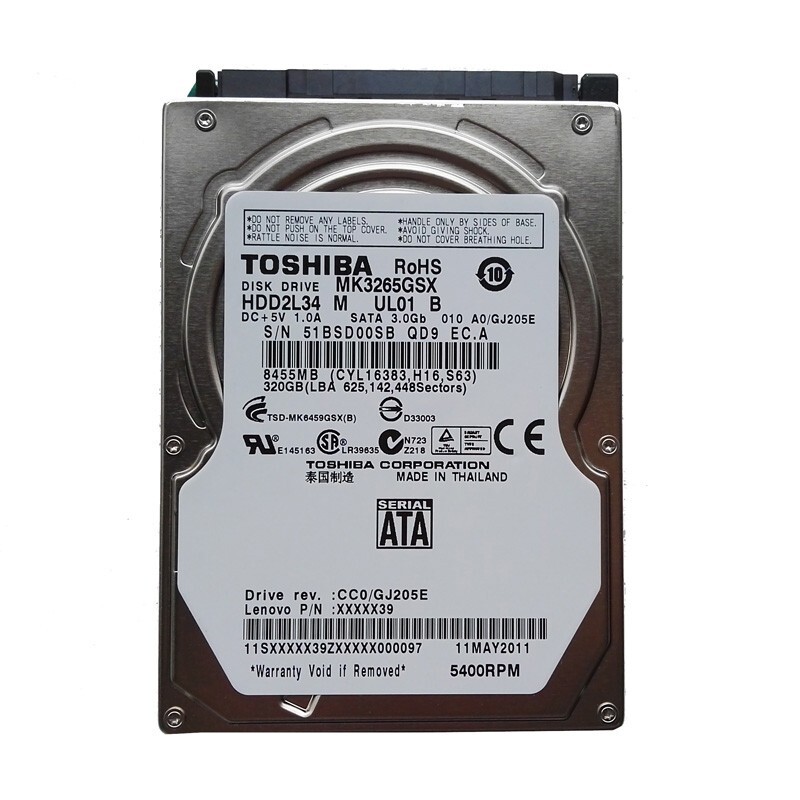 Toshiba MK3265GSX 320GB 5400RPM SATA 2.5" Laptop HDD Hard Disk Drive