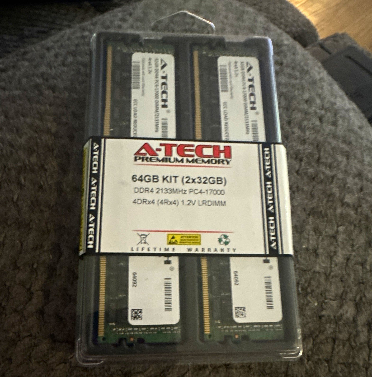 A-Tech Premium Memory 64GB (2x32GB) DDR4-2133 PC4-17000 ECC Reg LRDIMM