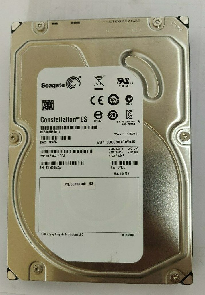 seagate ST500NM0011 Constellation ES 500GB 7.2K RPM 3.5" SATA Hard Disk Drive