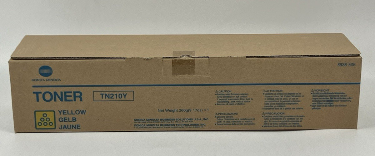 Konica Minolta Genuine TN210Y Yellow Toner 8938-506 Bizhub C250 C252 NEW Sealed
