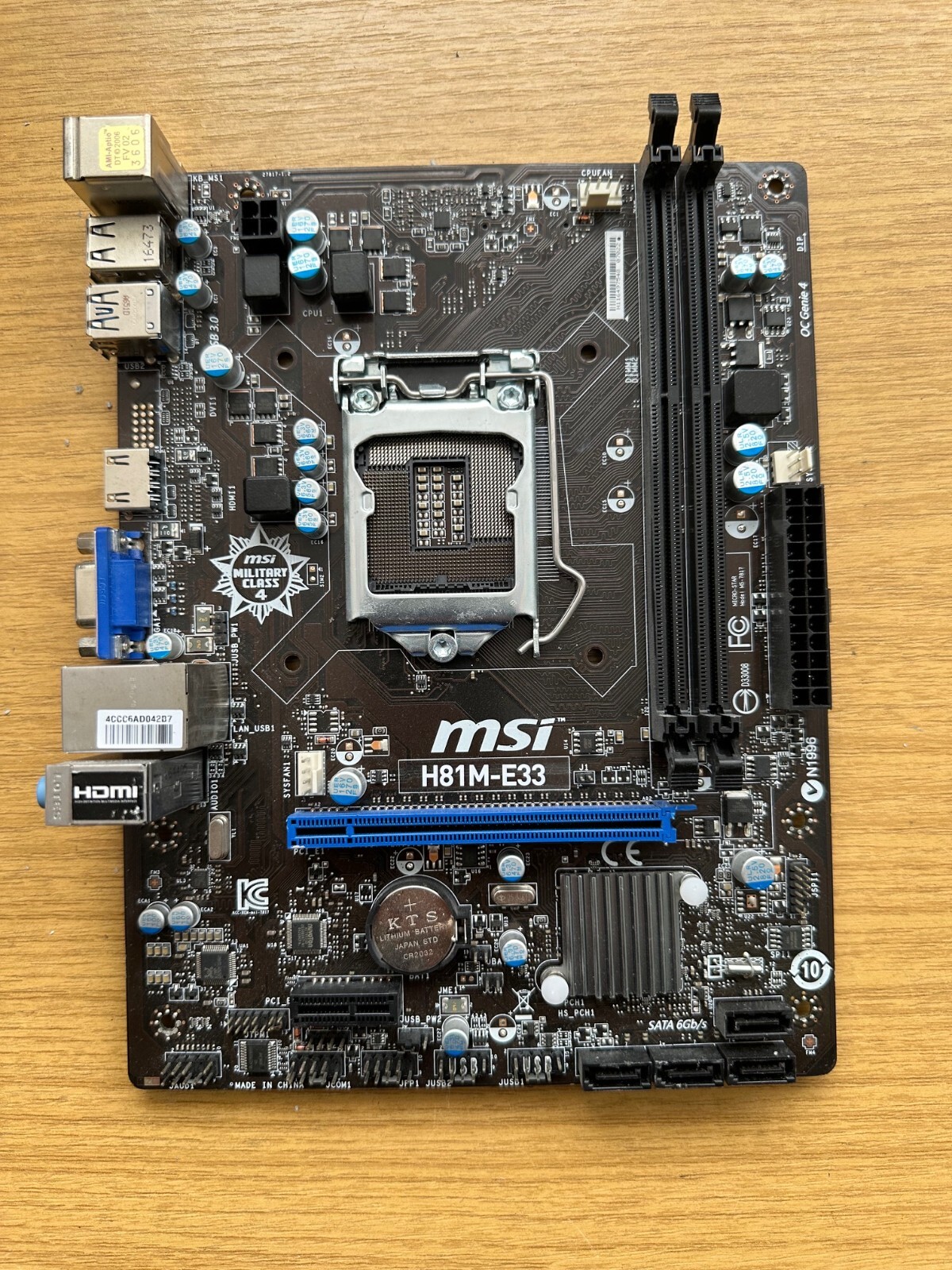 MSI H61M-E33 Motherboard Used