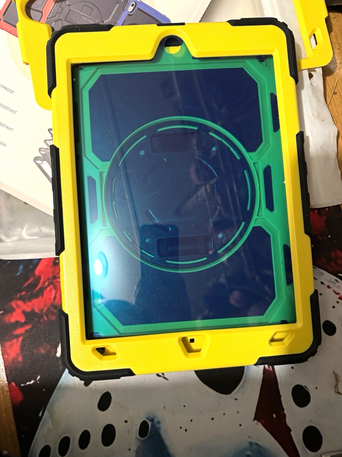 Seymac brand Rotating iPad Shockproof Case Yellow & Black