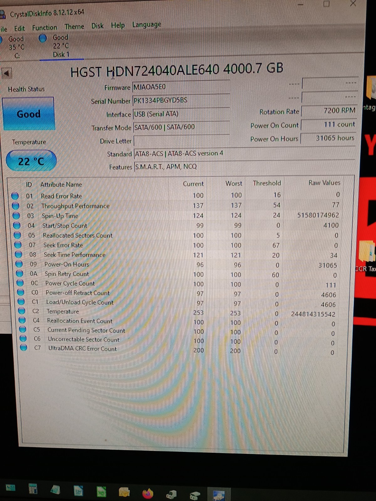 4TB HGST NAS 7200 RPM HDN724040ALE640 0F22408 TESTED GOOD #5