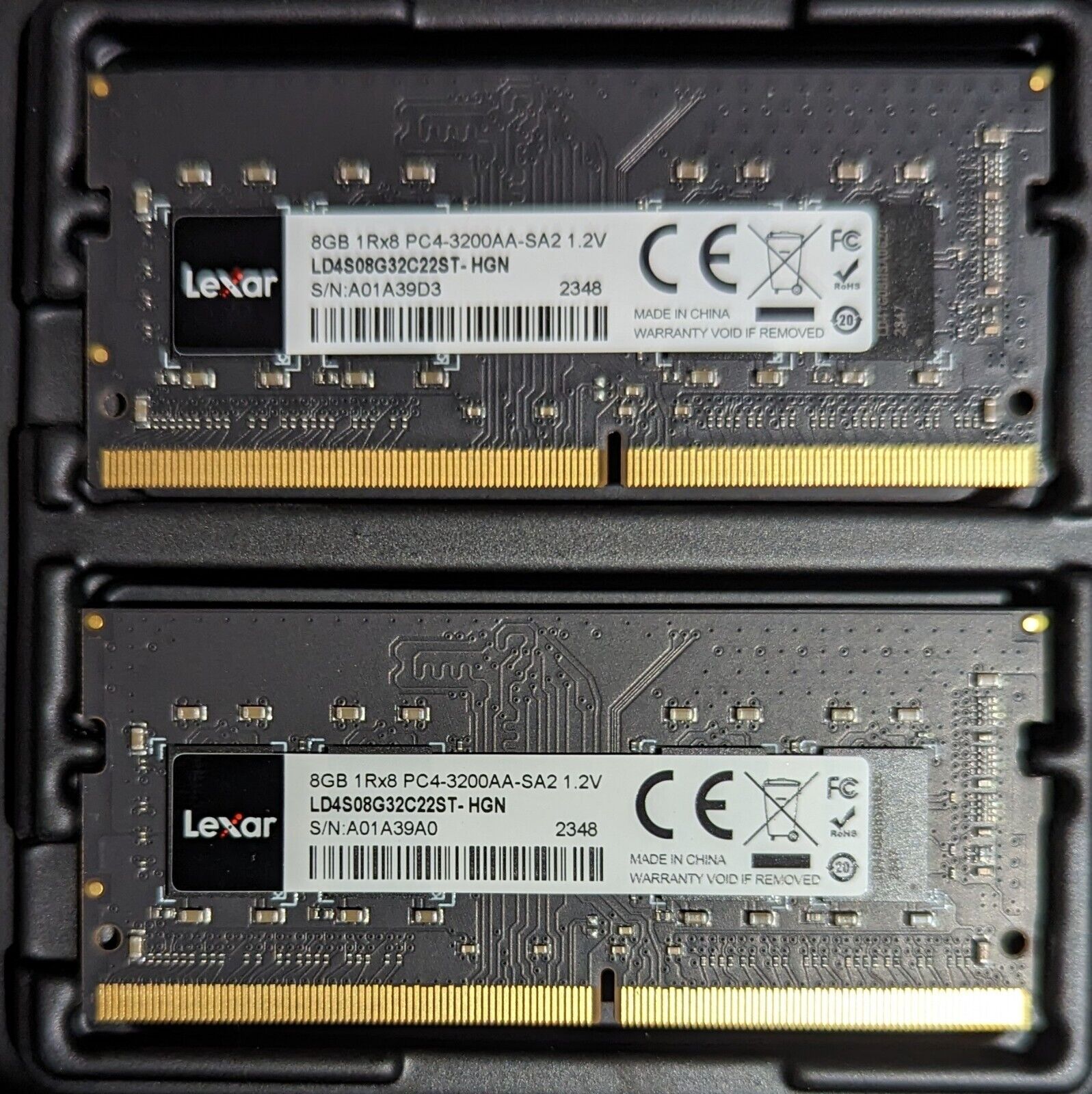 2X Lexar SODIMM 8GB DDR4 RAM, 3200 MHz, 260-Pin Laptop, 16GB total