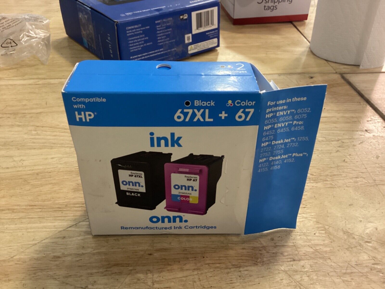 ONN 67xl Black and 67 Tri-Color Ink Cartridges EXP: 10/2024-12/2024
