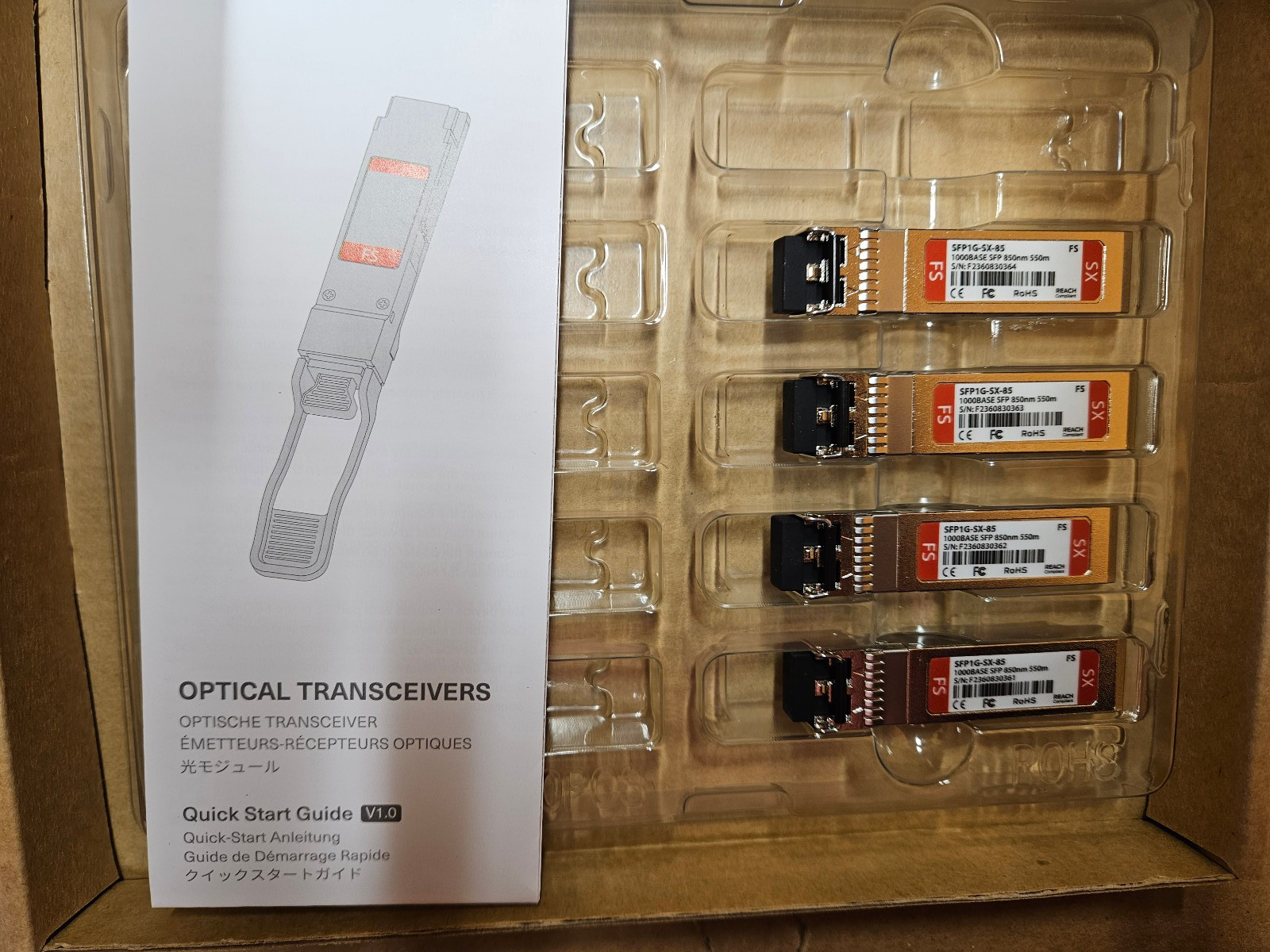 1000BASE-SX SFP Transceiver 850nm LC Duplex MMF DOM 550m Gigabit Module Switch